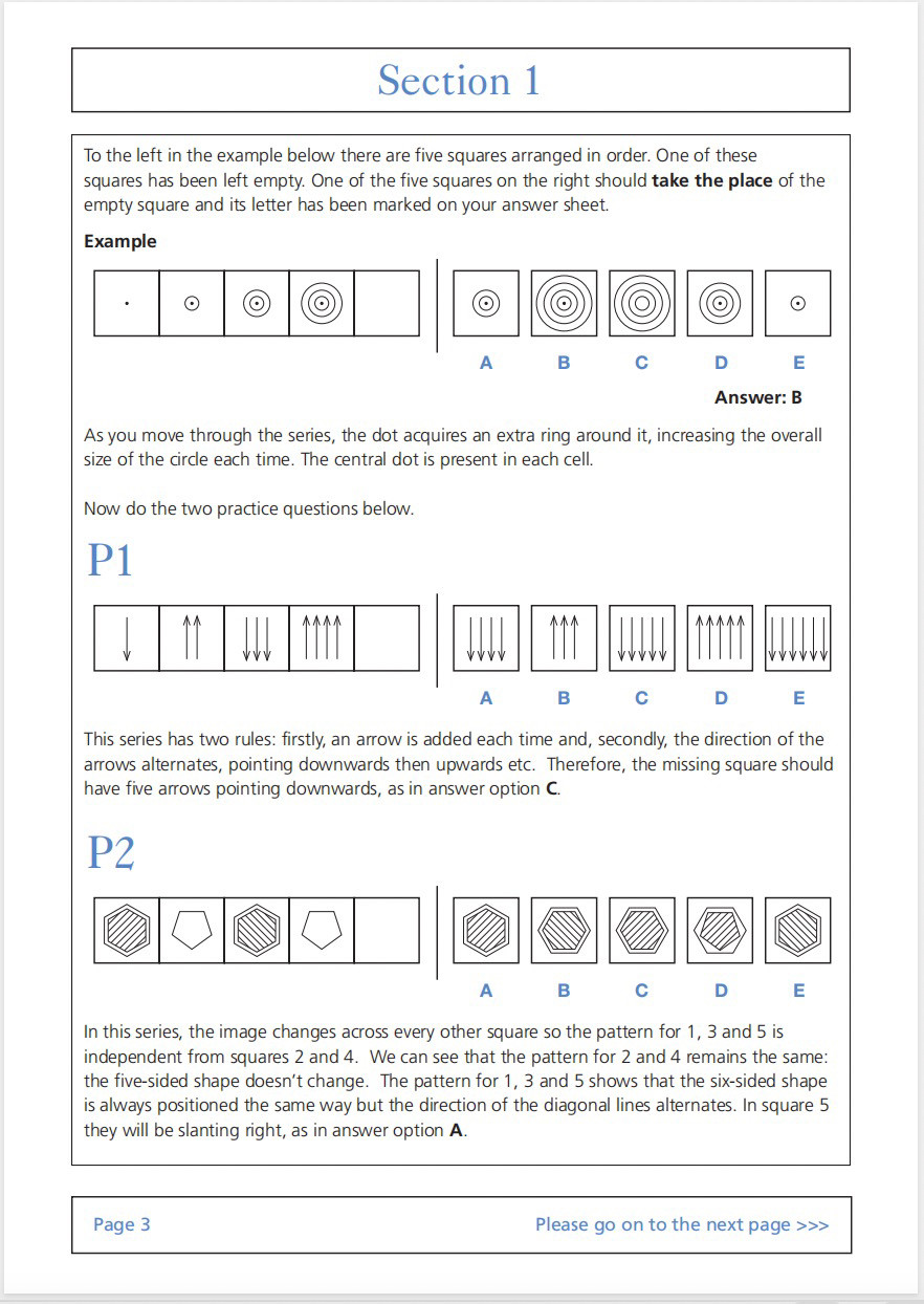 non-verbal reasoning非语言逻辑推理图形规律240试题答案答题卡