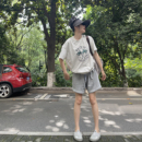 古祖祖 口袋T恤卫衣 原创设计度假椰林休闲百搭短袖 上衣女2025夏季
