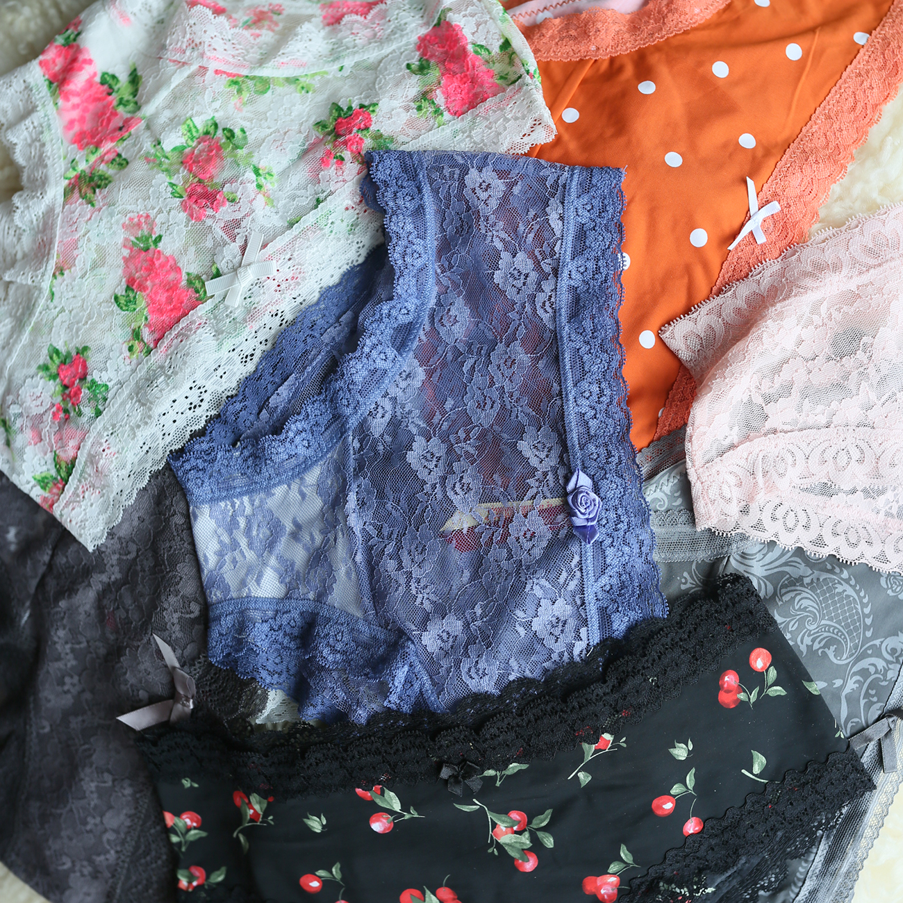 古祖祖 蕾丝边冰丝女士内裤夏季薄款抗菌裆透气纯欲性感三角短裤