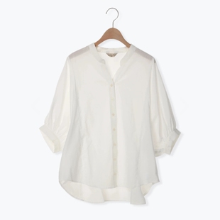 SM2宽松百搭甜美小清新五分袖纯棉V领白衬衫大码上衣日系女装