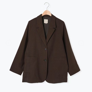 SM2高端棉麻亚麻混纺宽松外套开衫上衣百搭休闲西服西装女装