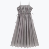 GR薄纱吊带连衣裙仙女外罩裙长裙日系女装