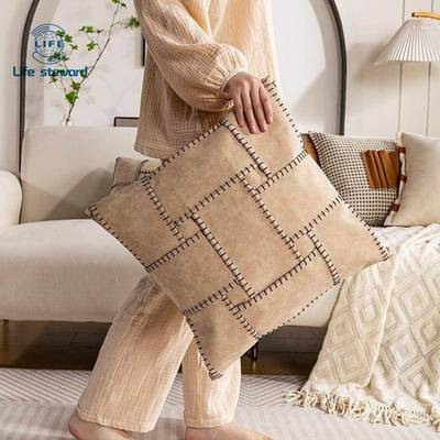 北欧拼接抱枕靠垫沙发飘窗轻奢靠枕床头靠背抱枕套pillow cover