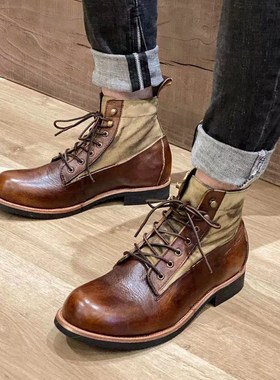 Men's handsome Retro Martin Boots Winter男机车短靴帅气加