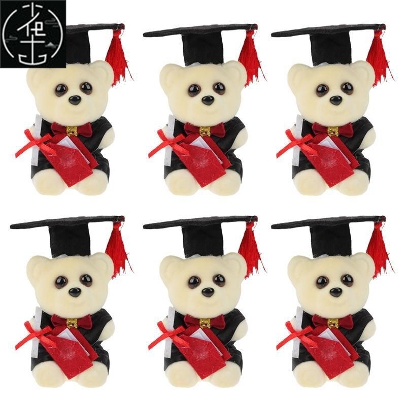 6Pcs Graduation Season Bouquet Bear Accessory Lovely Bear Bo