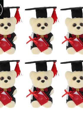 6Pcs Graduation Season Bouquet Bear Accessory Lovely Bear Bo