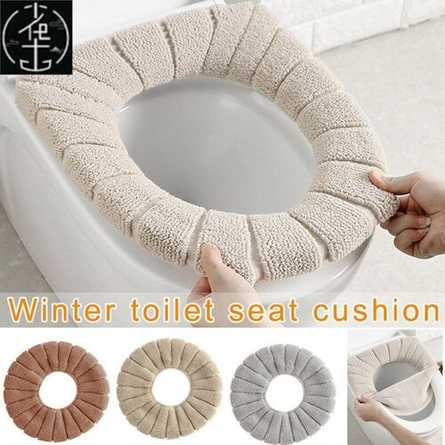 Warm Soft Washable Toilet Cover Pad Toilet Seat Cushion Set