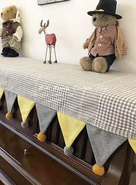 原创新款经典格子控高颜值北欧美式韩式三角旗防尘钢琴罩钢琴套