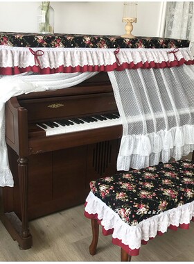 马小萌原创新品美式碎花复古立式钢琴罩盖布钢琴盖巾半罩全罩钢琴