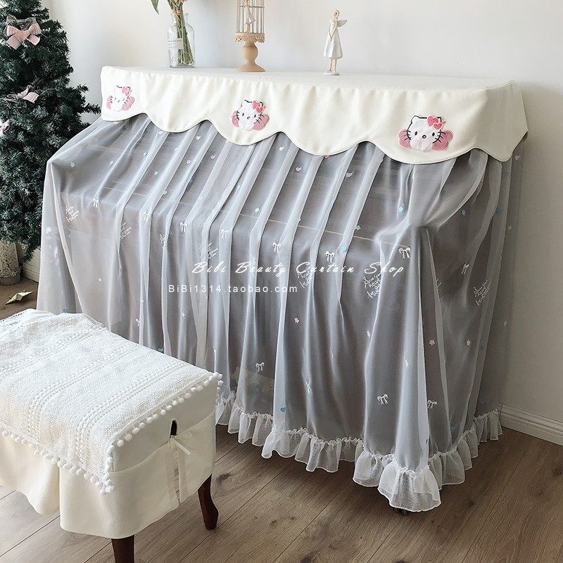 韩式高品味梦幻公主HelloKitty立式防尘钢琴罩量身定制钢琴十件套