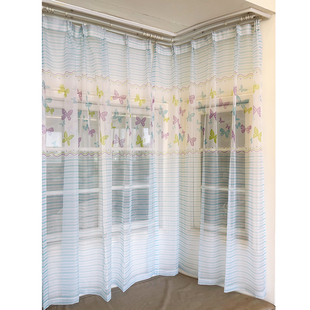 特价清仓田园风双色特丽纶蝴蝶纱飘窗纱帘小窗户窗纱定制