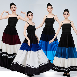 新彝族大摆裙舞蹈走出大山练习裙索玛花成人少数民族演出服半身裙