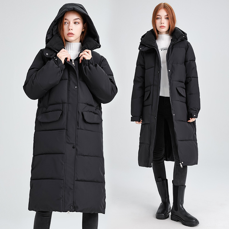 羽绒棉服女过膝长款时尚棉衣女