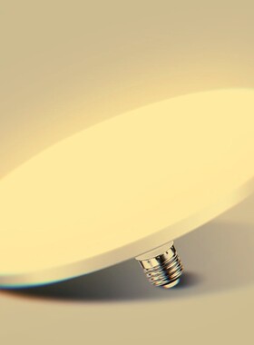 led灯泡暖光黄色节能家用黄光卧室客厅E27螺口18W36W大功率飞碟灯