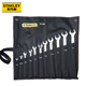 史丹利英制精抛光两用长扳手汽修工具双向棘开两用快扳11件套