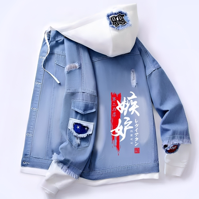 牛仔外套男春秋季潮流潮牌夹克男连帽外穿帅气青少年学生褂子衣服