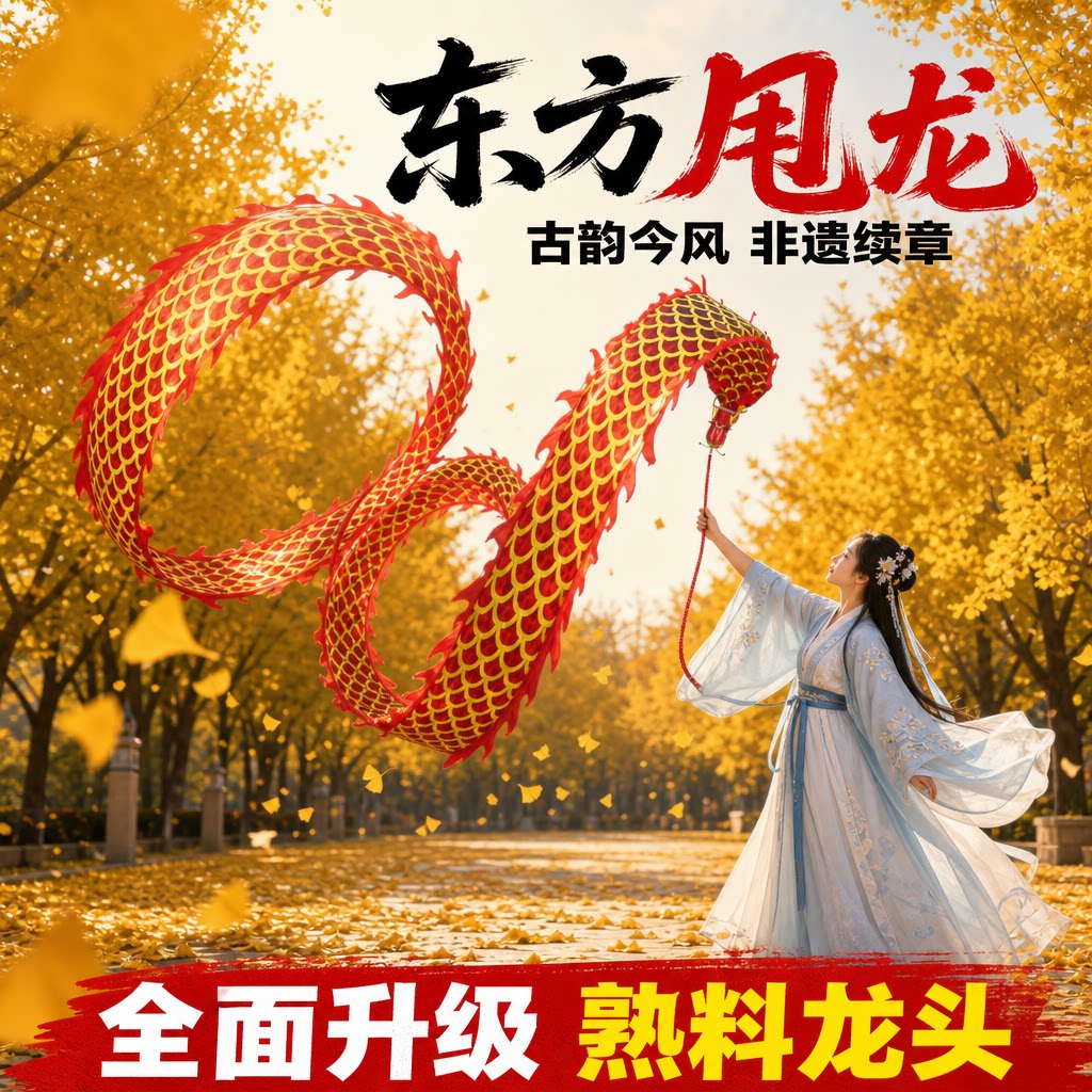 健身龙舞龙彩带广场甩龙彩绸龙中老年新款健身表演锻炼器材儿童龙