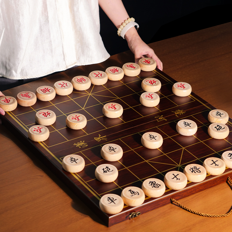 中国象棋实木大号折叠棋盘礼盒