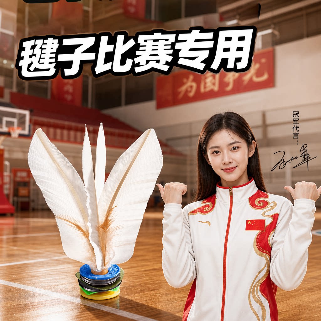 鹅毛大白毽子运动比赛专用成人健身儿童大初学生中速耐踢花式腱球