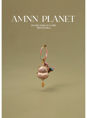 AMNN 宋锦双面招财猫吊坠钥匙扣挂件新中式手工非遗精致包包挂饰