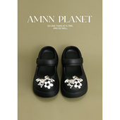 AMNN 外穿DIY百搭包头半拖鞋 仙女风高级感厚底玛丽珍洞洞鞋 女夏季