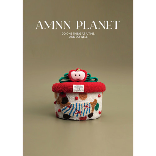 AMNN羊羔毛波点腊肠狗收纳桶