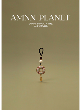 AMNN 财源滚滚手工宋锦双面铜钱古币挂件创意小众招财吊坠包挂饰