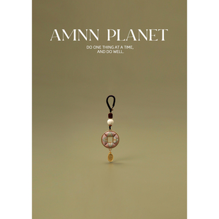 AMNN 财源滚滚手工宋锦双面铜钱古币挂件创意小众招财吊坠包挂饰