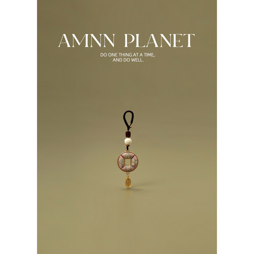 AMNN 财源滚滚手工宋锦双面铜钱古币挂件创意小众招财吊坠包挂饰