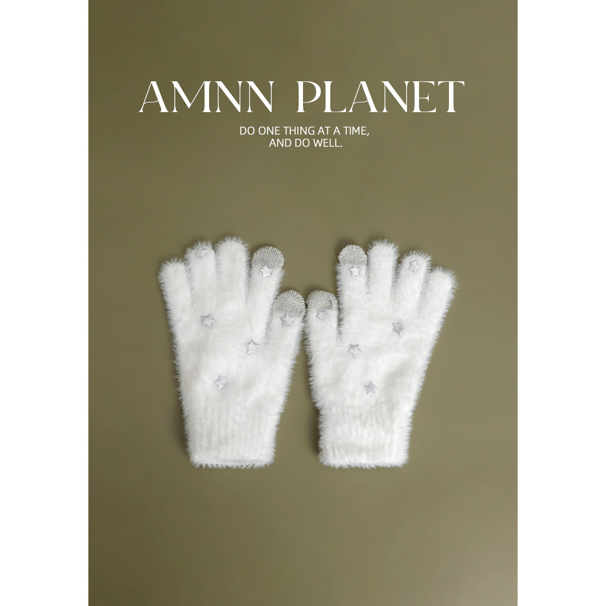 AMNN初雪~毛茸茸星星手套女