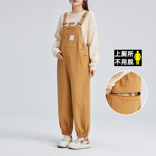 孕妇装春秋休闲背带裤外穿长裤