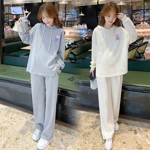 外穿卫衣裤 孕妇套装 休闲潮妈孕妇装 2025新款 子怀孕期两件套 春秋款