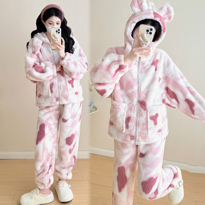 孕妇秋冬家居服加绒加厚减龄套装