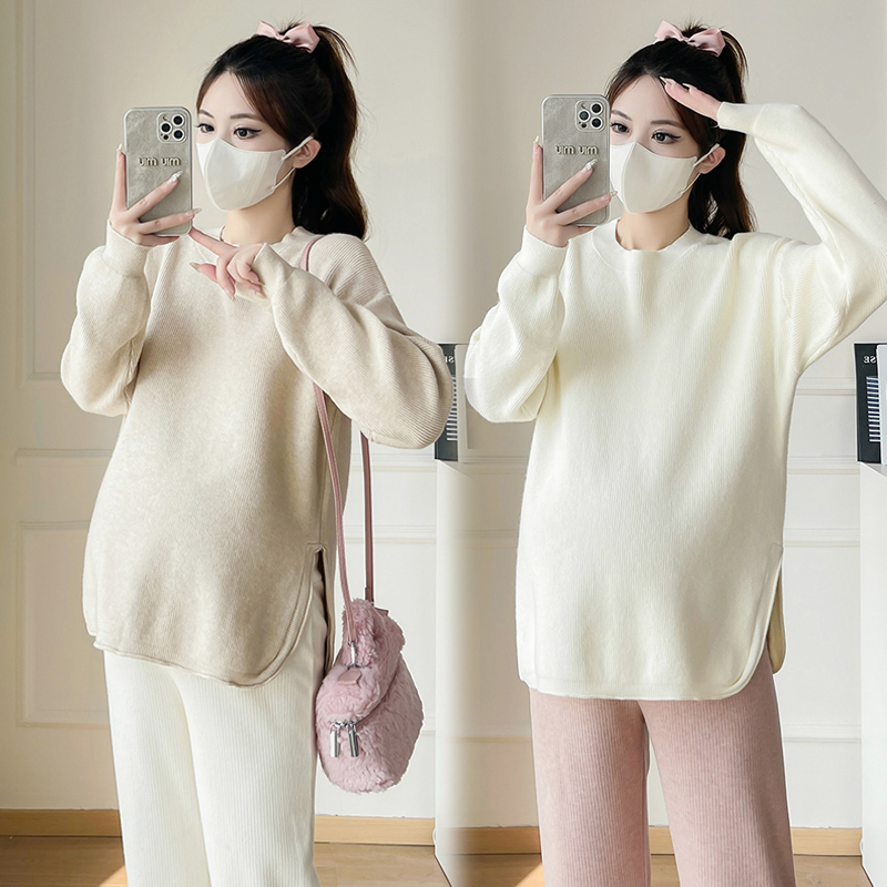 孕妇秋冬针织衫百搭加厚保暖毛衣