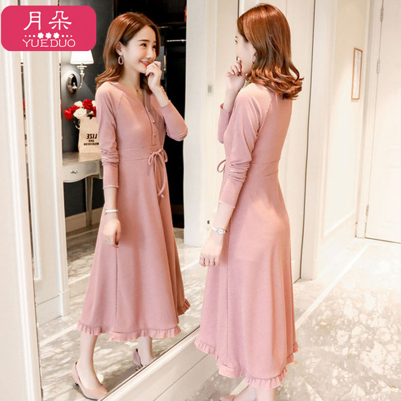 孕妇秋季连衣裙长裙子2020新款潮妈孕妇装裙子宽松产后显瘦哺乳裙