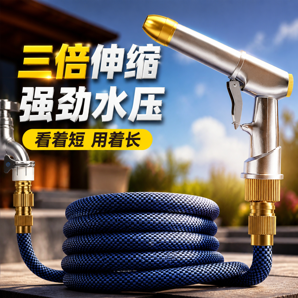 洗车水枪高压喷头家用接水龙头伸缩水管软管强力冲洗车用增压工具