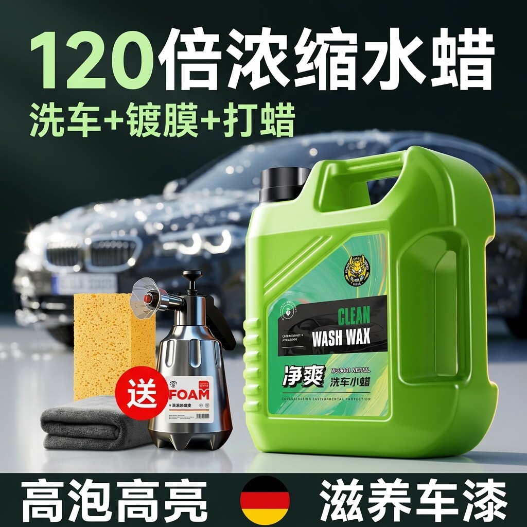 汽车洗车液水蜡高泡沫专用强力去污免擦拭三合一蜡水洗车腊清洁剂