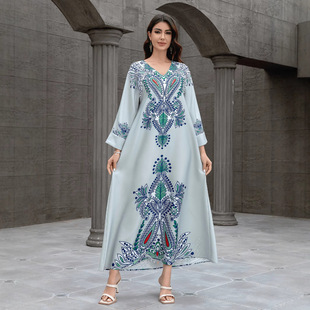 阿联酋土耳其袍子阿布扎比长袍中东穆斯林女礼服迪拜民族风连衣裙