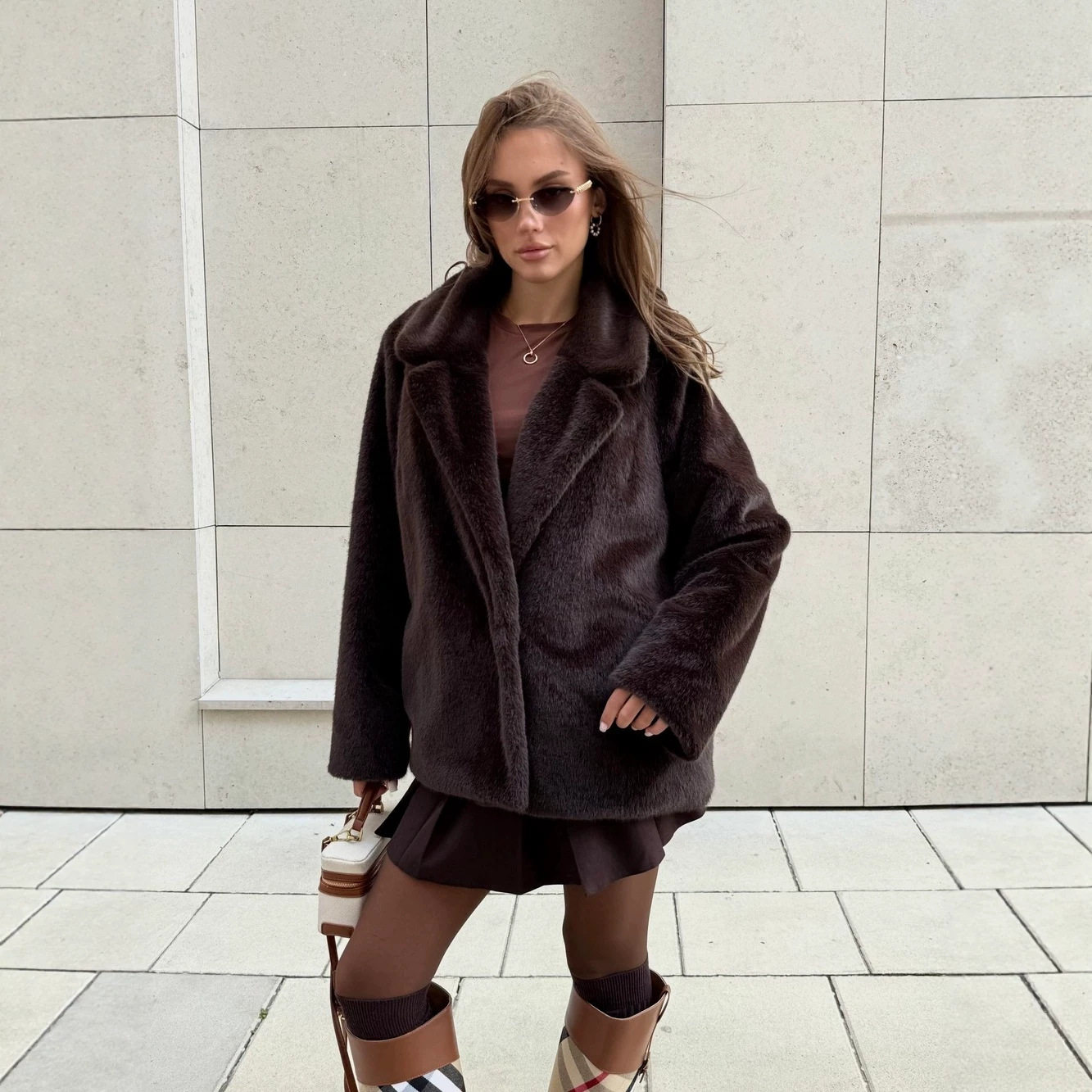 秋冬保暖人造仿皮草外套女跨境外贸时尚水貂毛高级感毛毛大衣coat