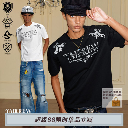 YADcrew巴洛克厚板短袖T恤男