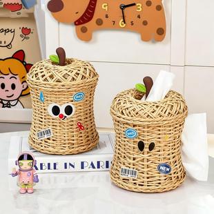 桌面纸巾盒创意红苹果卡通抽纸收纳架多功能卧室餐桌可爱餐纸盒子