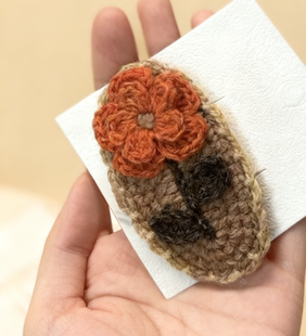 成品手工编织设德兰羊毛线复古森系秋冬氛围感发夹鸭嘴夹bb夹发饰