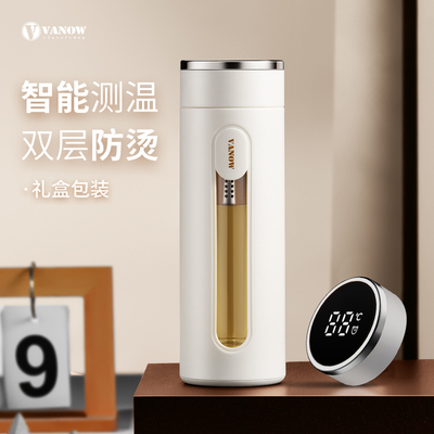 Vanow高档玻璃杯茶水分离泡茶男可携式车载隔热双层个人专用水杯
