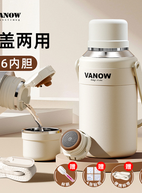 Vanow保温杯大号大容量女士2025新款水杯子婴儿冲奶外出携带水壶