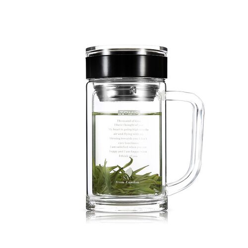 特美刻透明防摔ins风泡茶玻璃杯