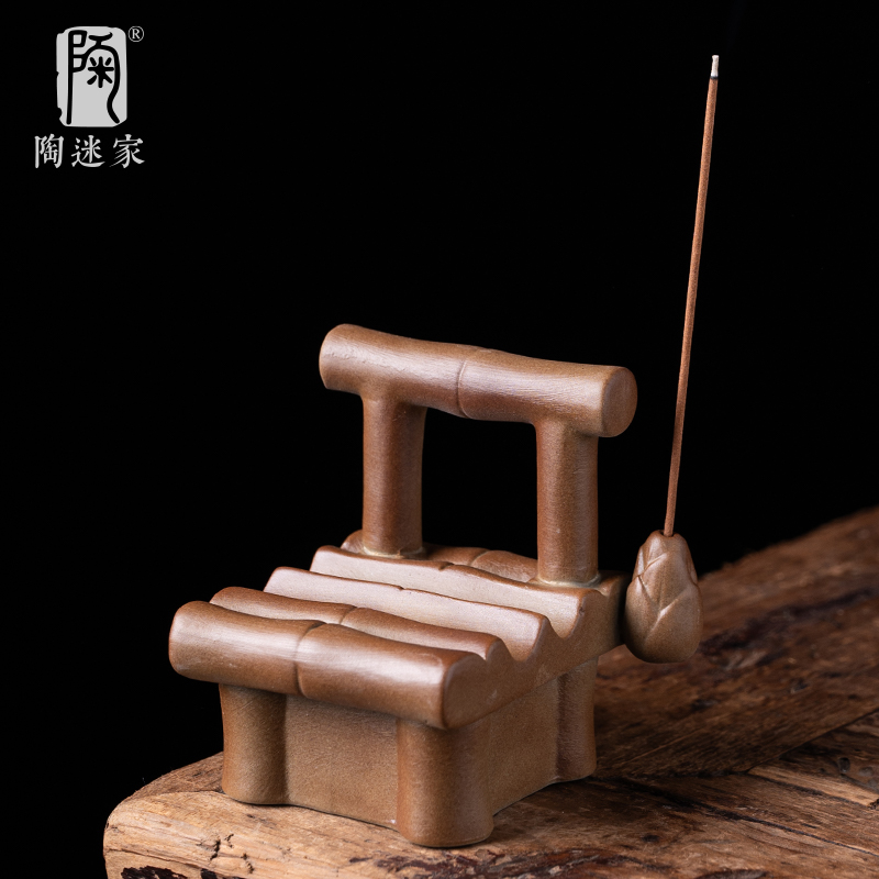 陶迷香插创意粗陶椅子手机支架