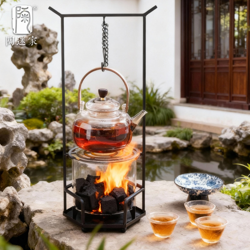 陶迷铁艺自在钩观火炉套组老式凉炉架提梁壶围炉煮茶烧水功夫茶具,餐饮具,煮茶炉,淘宝优惠券,粉丝福利购,淘宝优惠卷