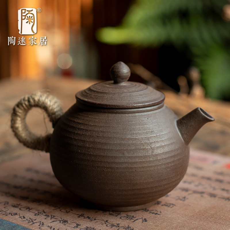 无忧粗陶茶壶复古原矿一壶两杯