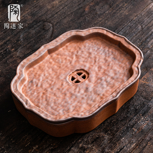 陶迷粗陶壶承蓄水养壶垫老岩泥陶瓷中式复古干泡盘家用功夫小茶盘