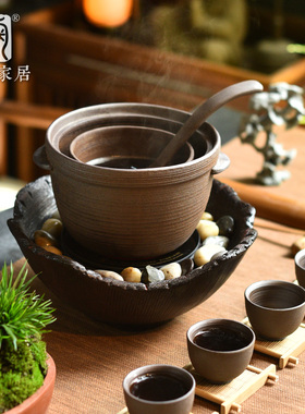 粗陶碗勺围炉煮茶套装轻奢家用复古温茶炉电陶炉大容量内容过滤